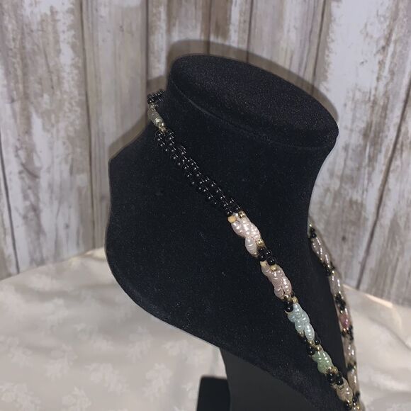 VTG MCM FAUX SEED PEARL MULTI COLORED/STRAND ROPE NECKLACE 24” - Picture 7 of 10